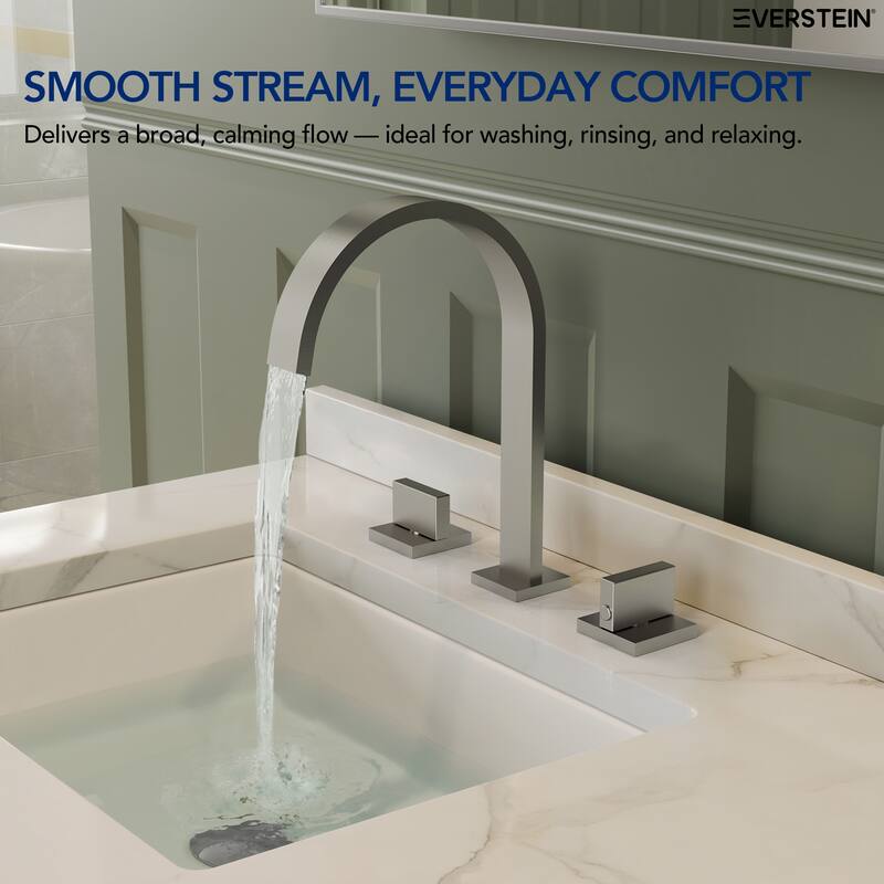 High-Arc Widespread Bathroom Sink Faucet, Double Handle 3-Hole Bathroom Faucet