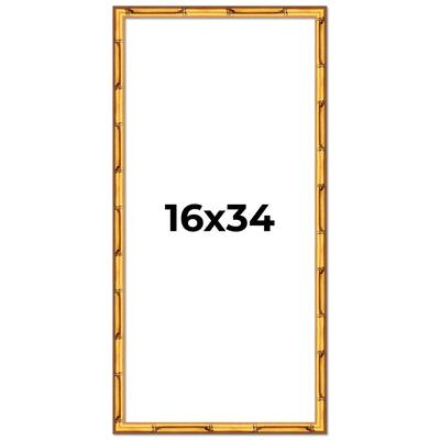 16x34 Frame Gold Bamboo Solid Wood Picture Frame | 1 Inch Moulding