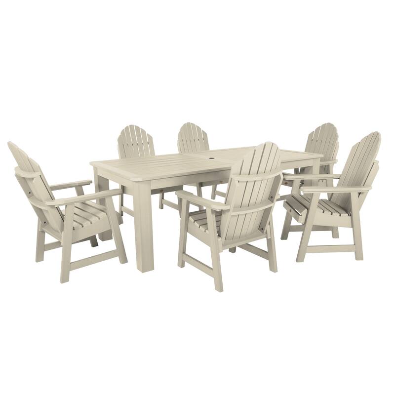 HIGHWOOD Hamilton Adirondack 7-Piece Outdoor Dining Height Set - Whitewash