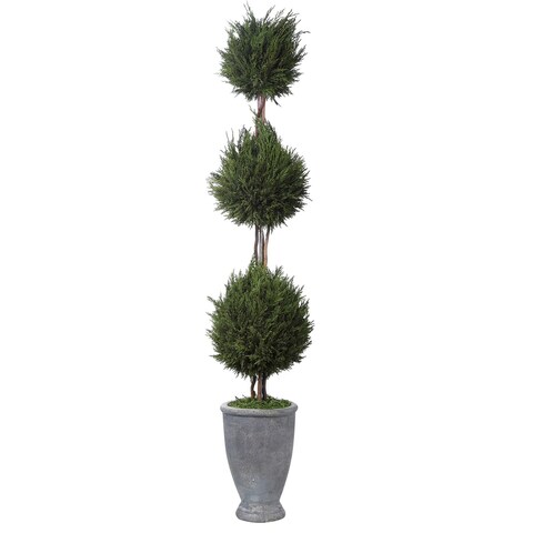 Uttermost Cypress Triple 43" Artificial Plant in Terracotta Pot - Green