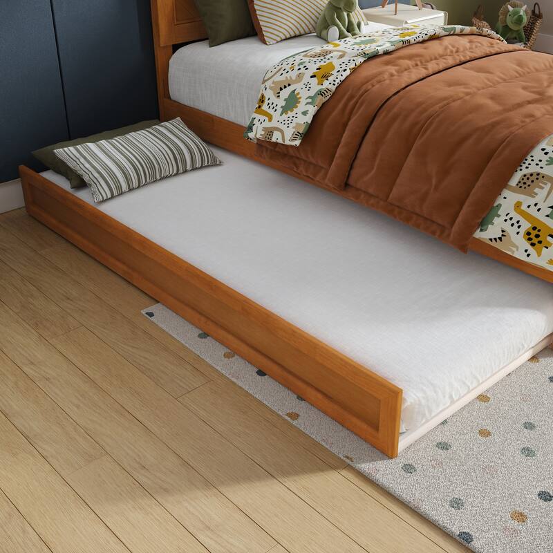 Clayton Platform Bed with Panel Footboard and Twin Trundle