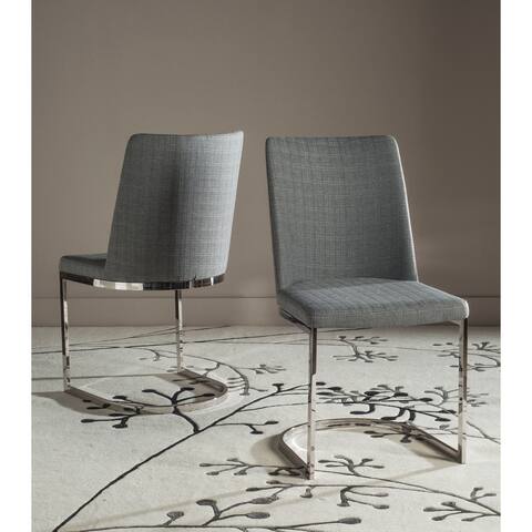 SAFAVIEH Mid-Century Dining Parkston Modern Linen Grey Dining Chairs (Set of 2) - 18.5" x 22.3" x 33.5"