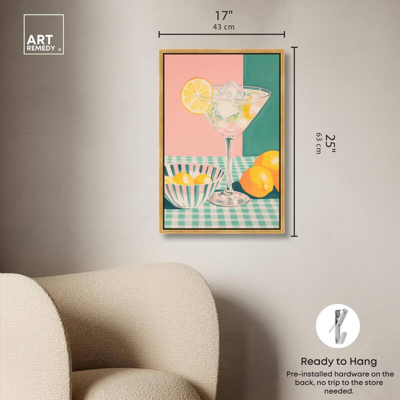 Lemon Slice Drink Canvas by Art Remedy