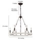 preview thumbnail 7 of 16, Modern Farmhouse Candle Chandelier 6-light Round Wagon Wheel Wood Dining Room Ceiling Light
