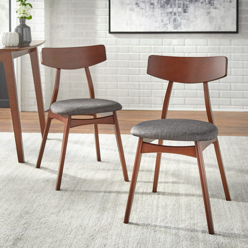Simple Living Solid Beechwood Cadiz Dining Chairs (Set of 2) - Dark Grey/Walnut