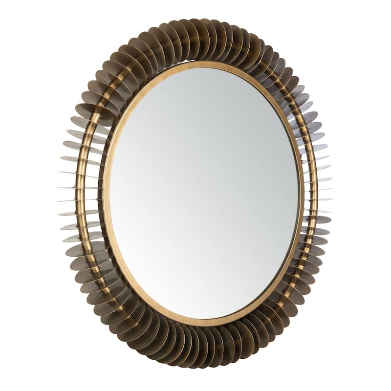 SAFAVIEH Alannah 30-inch Brass Round Mirror - 30" W x 3.5" L x 30" H - 30Wx4Dx30H