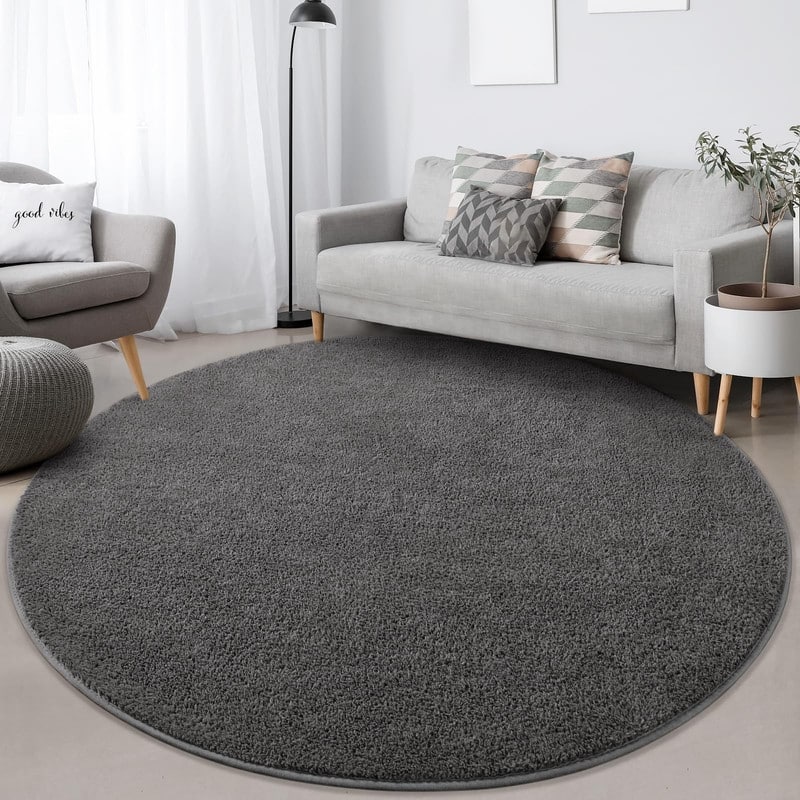 Area Rugs, Dark Grey Super Soft Comfy Thickened Memory-Foam Indoor Carpets