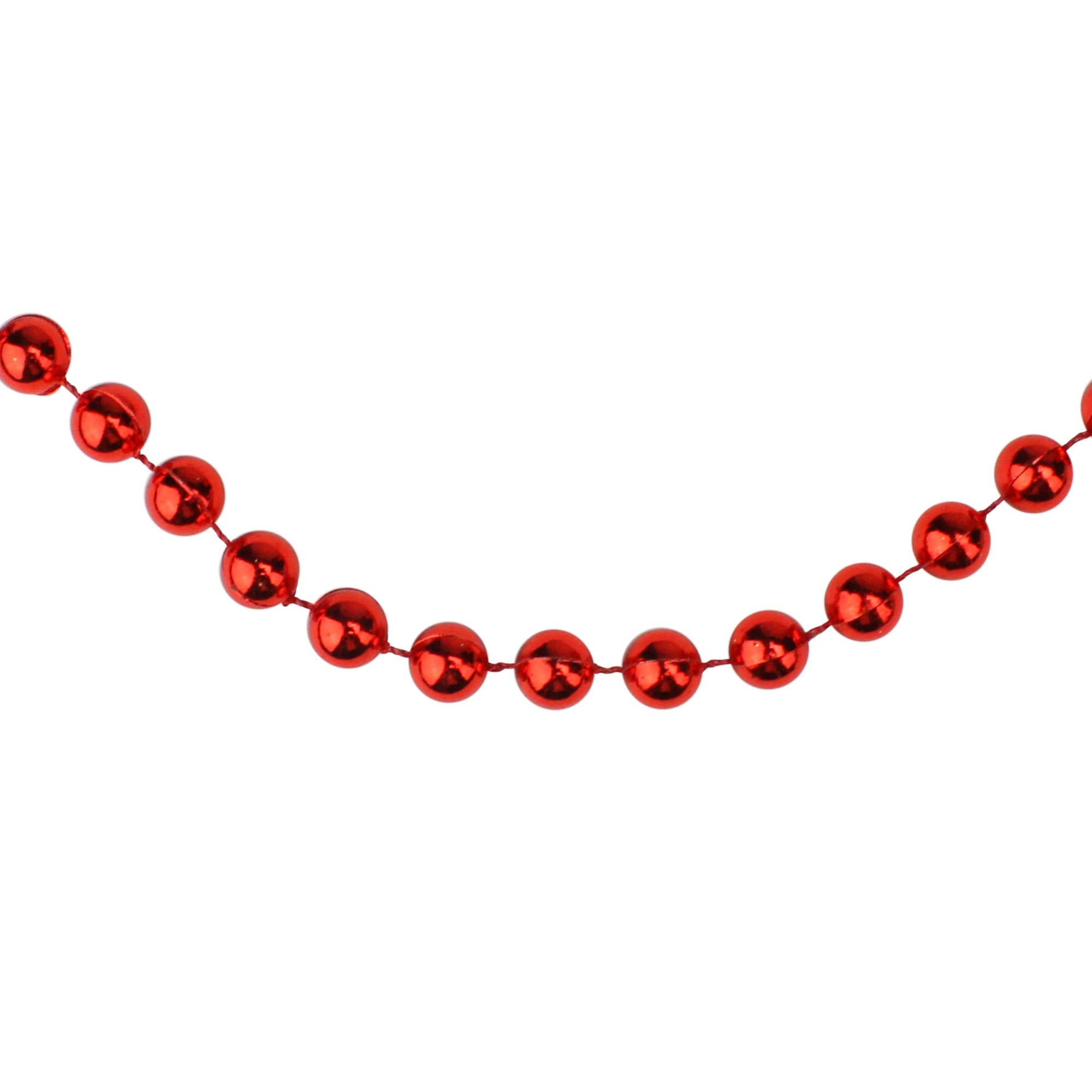 Shiny Round Beaded Commercial Christmas Garland - 33' x .25" - Red - Unlit