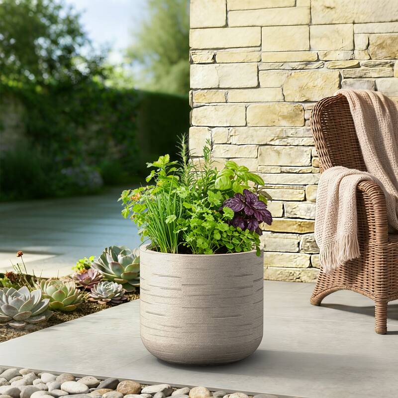 Concrete Round Planter / Pot with Drainage Holes