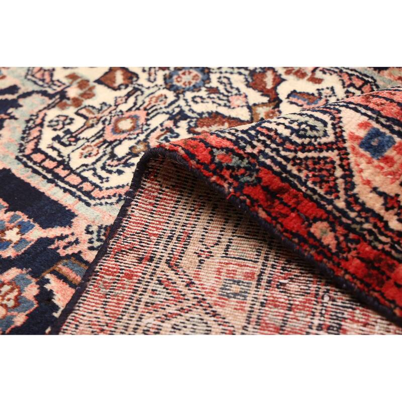 ECARPETGALLERY Hand-knotted Andelz Dark Navy Wool Rug - 3'7 x 7'5