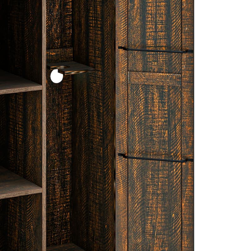 Moasis Broom Closet Storage Cabinet with Doors and Shelves for Farmhouse Organization