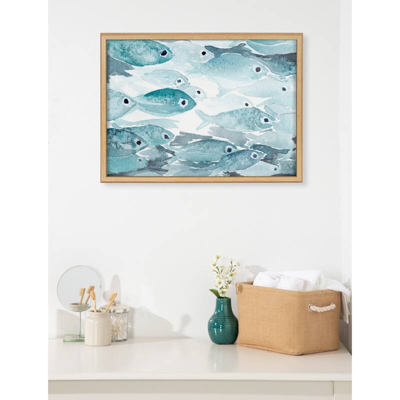 Kate and Laurel Blake 18x24 Aholehole Print Glass by Janet Meinke-Lau
