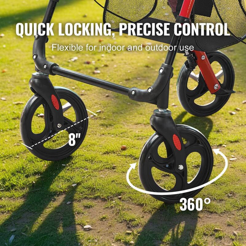 Rollator Walker for Seniors and Adult, Lightweight Aluminum Foldable Rolling Walker with Adjustable Seat and Handle