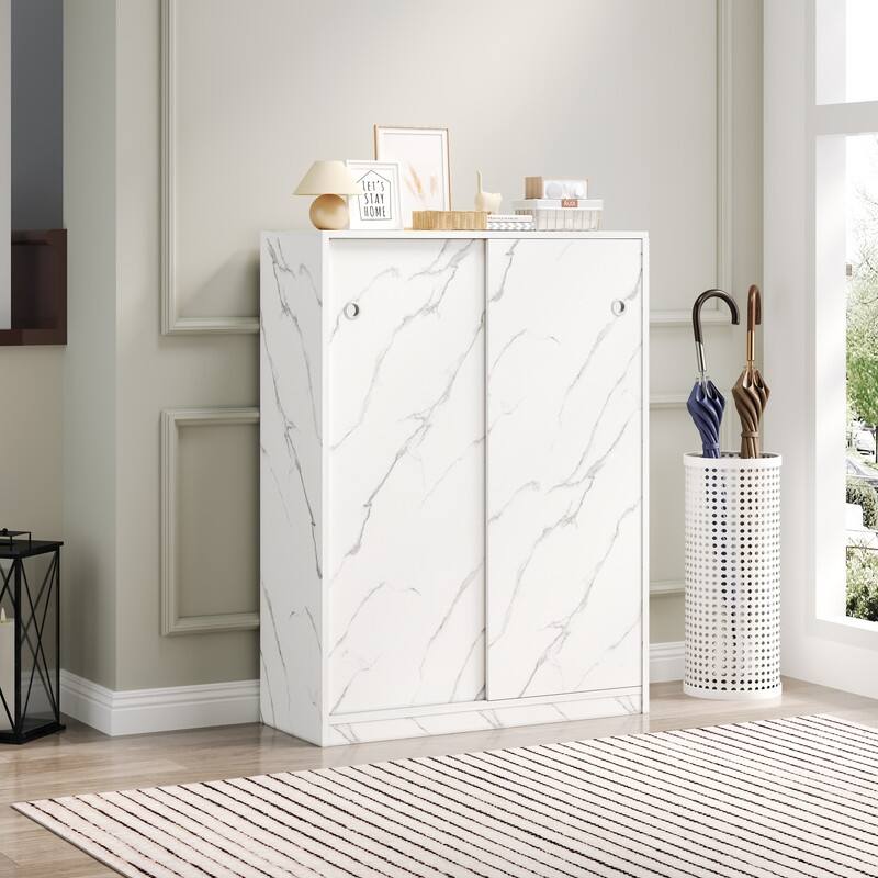 6 layers Shoe Cabinet with Sliding Door, storage at least 30 pairs shoes