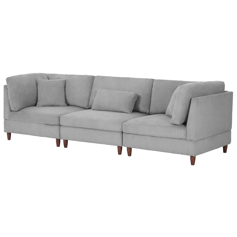 Modern Oversized Modular Corduroy Sectional Sofa Set