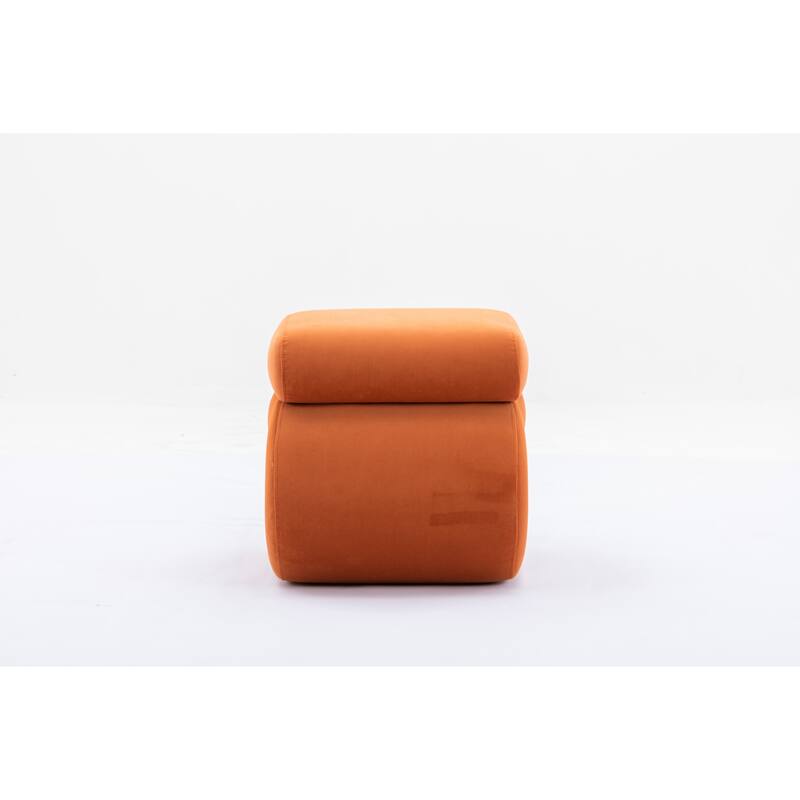 Sshape Velvet Fabric Ottoman Makeup Stool Footstool,