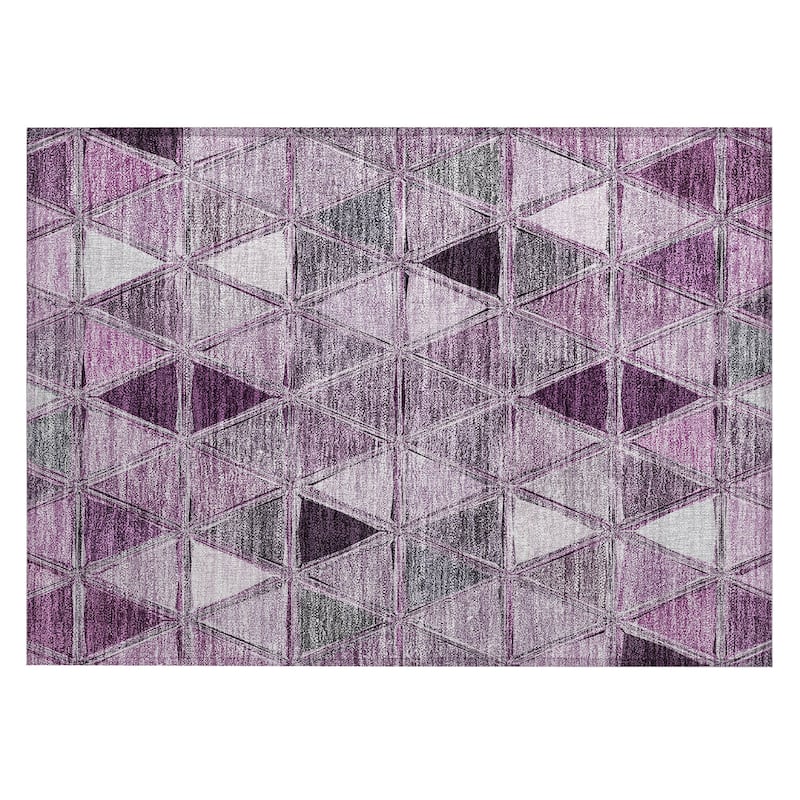 Machine Washable Indoor/ Outdoor Chantille Modern Diamonds Rug