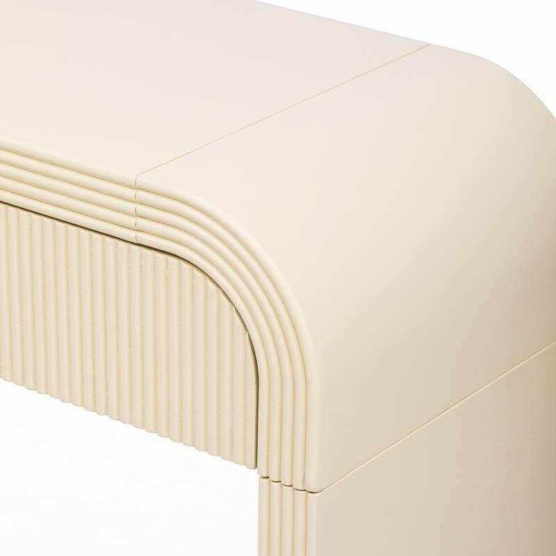 Modern Console Table with 2 Storage Drawers(Apricot Cream)