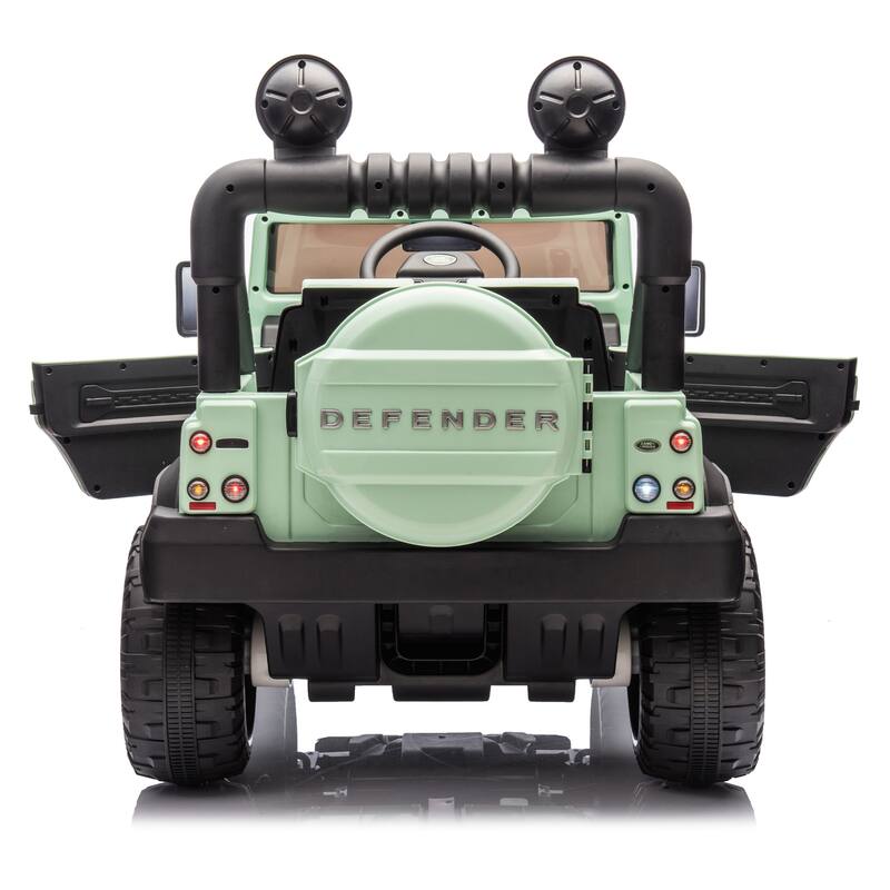Licensed Land Rover Defender 24V Ride-On Car with Remote Control, 4-Wheel Suspension, Bluetooth, LED Lights for Kids 3-7