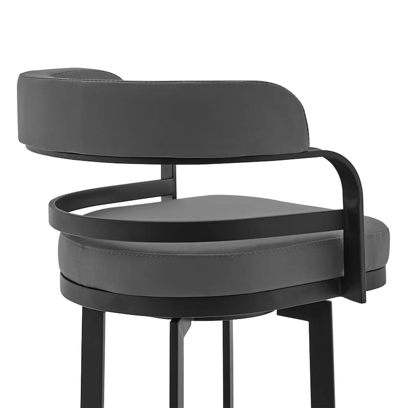 Prinz Grey Faux Leather 26" Swivel Counter Stool