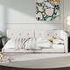 preview thumbnail 1 of 23, Full Size Upholstered Platform Bed with USB Ports, Sturdy Wood Frame, Beige Beige