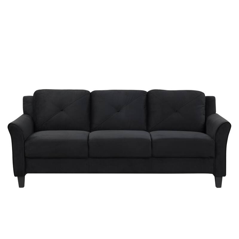 74.9" Polyester 3-seater Sofa With Solid Wood Frame and High Elastic Sponges Cushion for Living Room