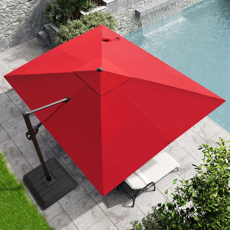 Crestlive Products Outdoor Patio Umbrella Cantilever Offset with Base
