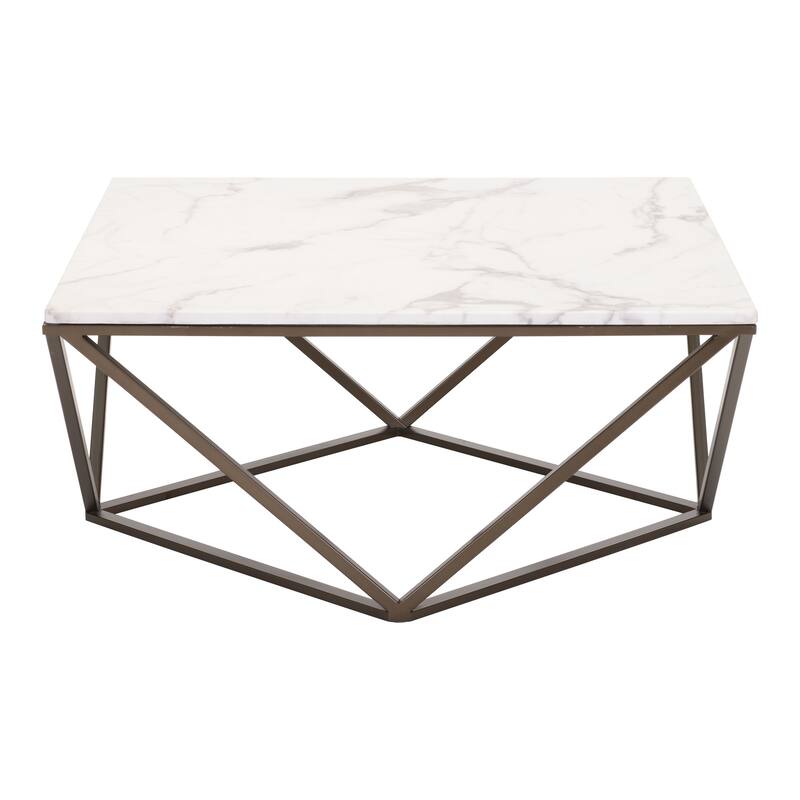 Tintern Coffee Table White & Antique Brass