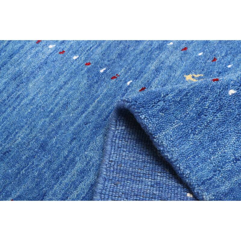 ECARPETGALLERY Hand Loomed Kashkuli Gabbeh Blue Wool Rug - 2'2 x 7'11