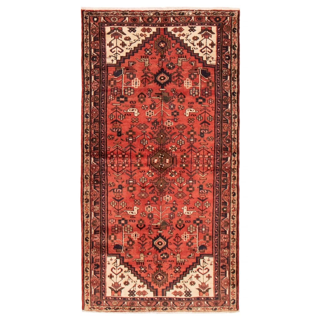 ECARPETGALLERY Hand-knotted Andelz Red Wool Rug - 3'6 x 6'8