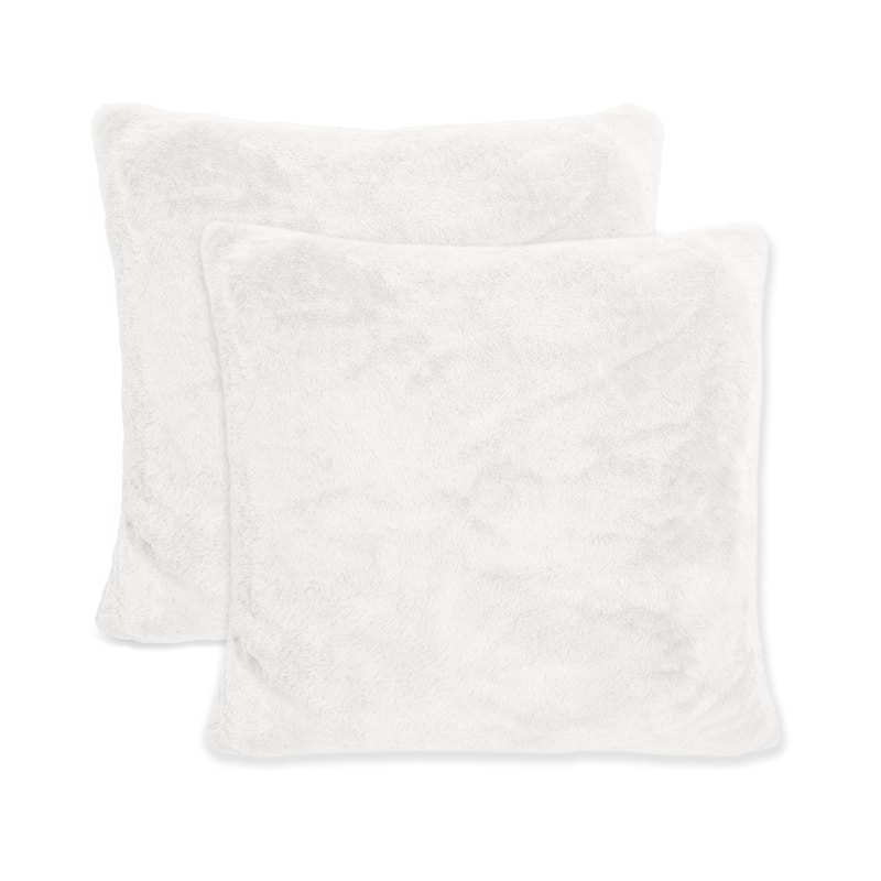 Sherry Kline 26-inch Short Faux Fur Pillow Cover Shell - 2pk - Ivory