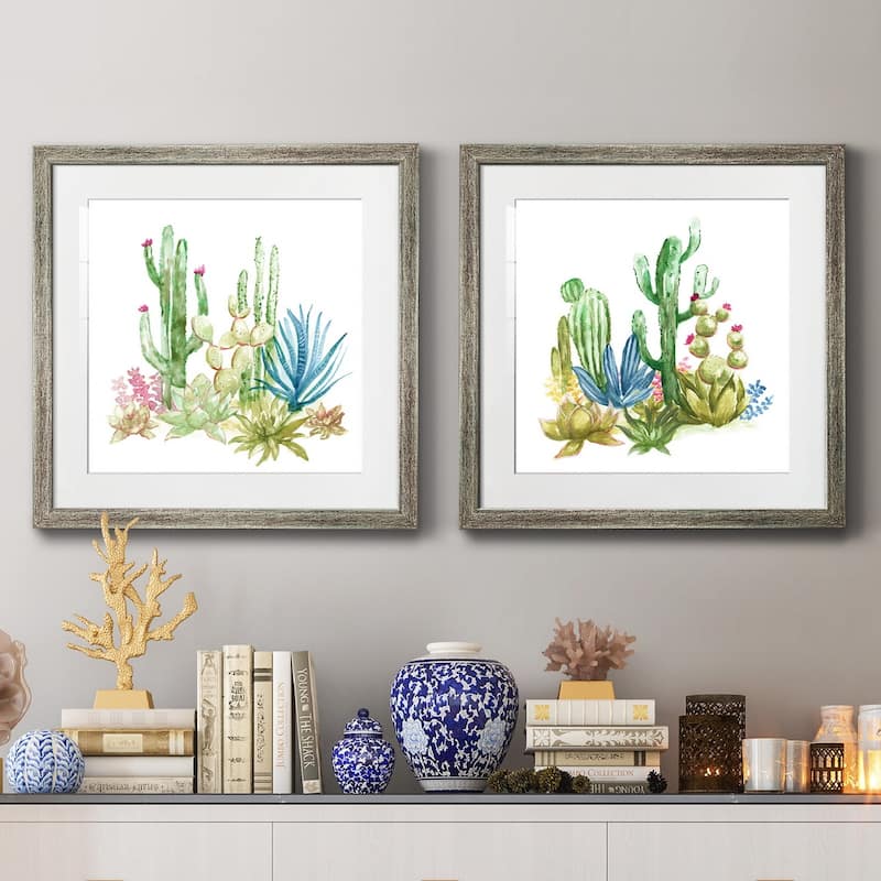 Cactus Vignette I- Premium Framed Print - Ready to Hang - Multi-Color