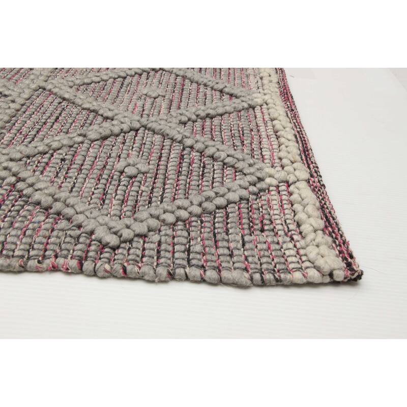 ECARPETGALLERY Braid weave Sienna Grey Wool Rug - 4'11 x 8'2
