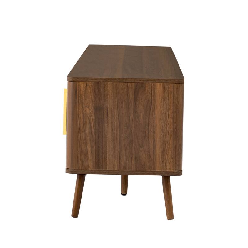 78" TV Stand for TVs up to 85", Wood Entertainment Console with Doors, Open Shelf, Media Console Table with Wood Legs