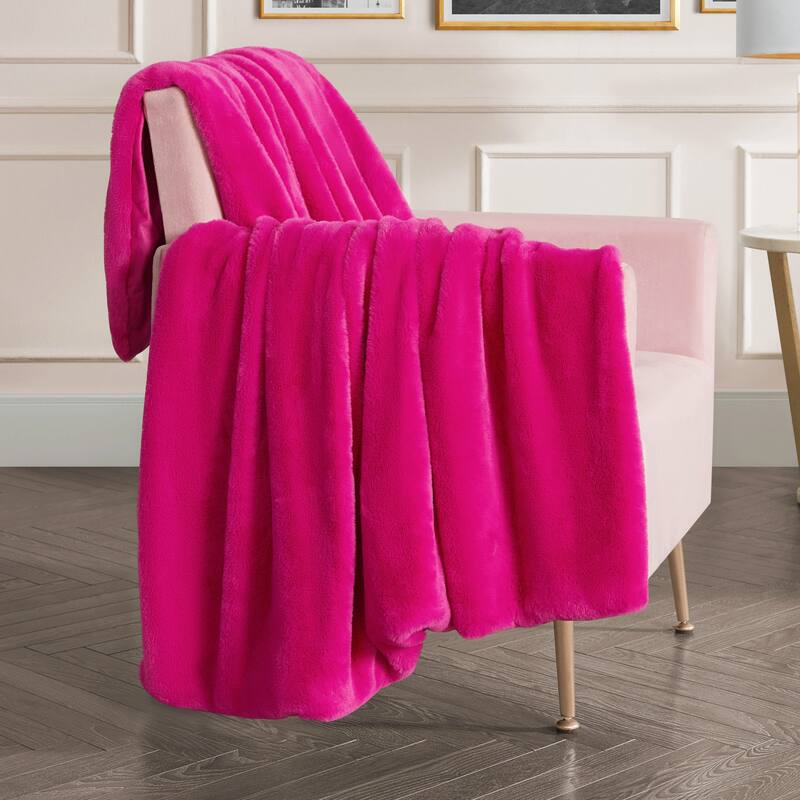 Juicy Couture Solid Rabbit Mink Blankets