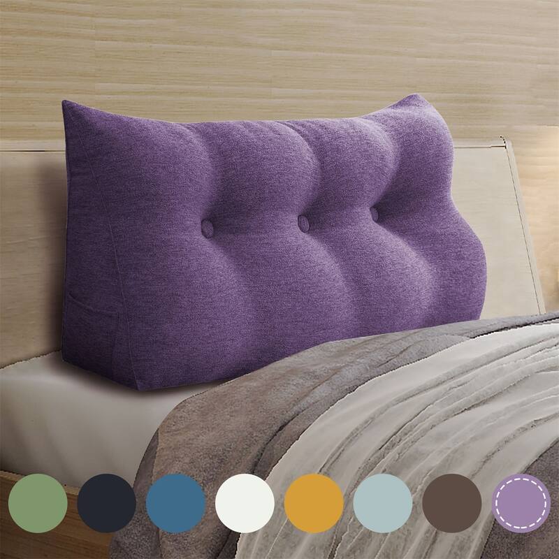 WOWMAX Bed Rest Reading Wedge Pillow Back Headboard Protective Cushion
