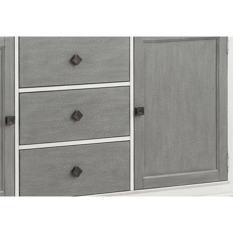 Katia Rustic Gray & Weathered White Finish Server - Gray,White