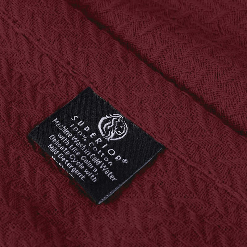 Superior Nobel Cotton Textured Chevron Lightweight Woven Blanket