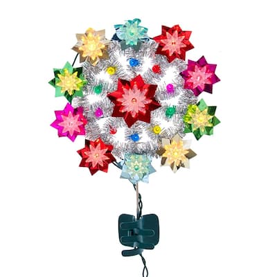 Kurt Adler 11-Inch 11-Light Multi-Color Retro Reflector Tree Topper