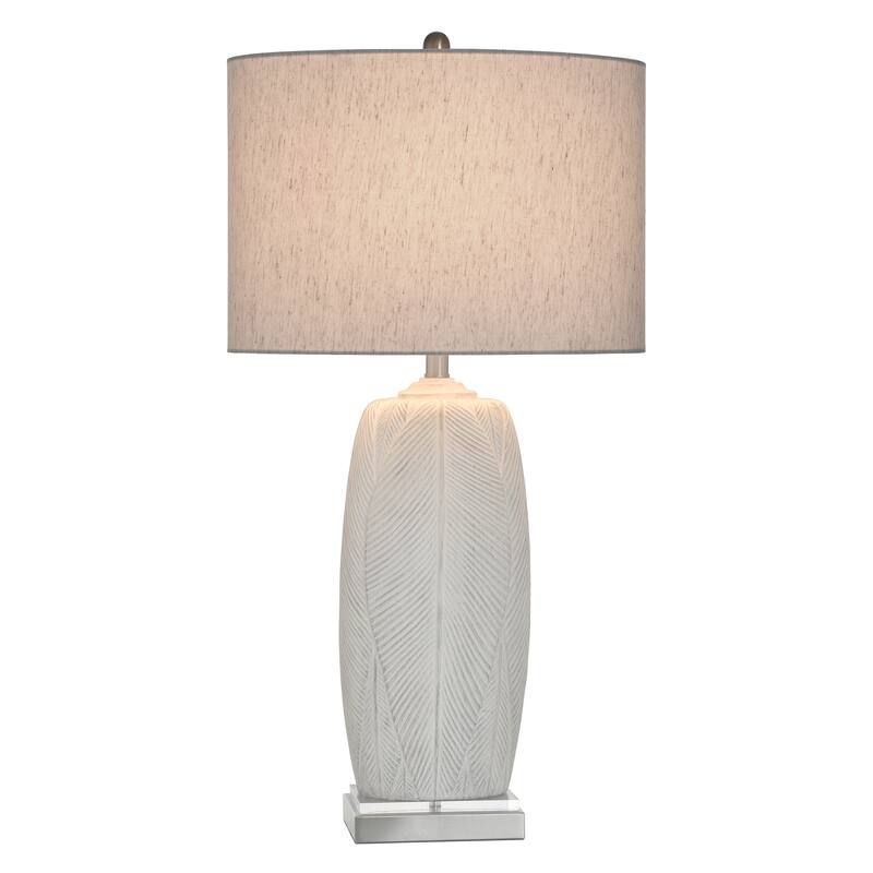 StyleCraft Poly Table Lamp - Mali Silver - White Shade