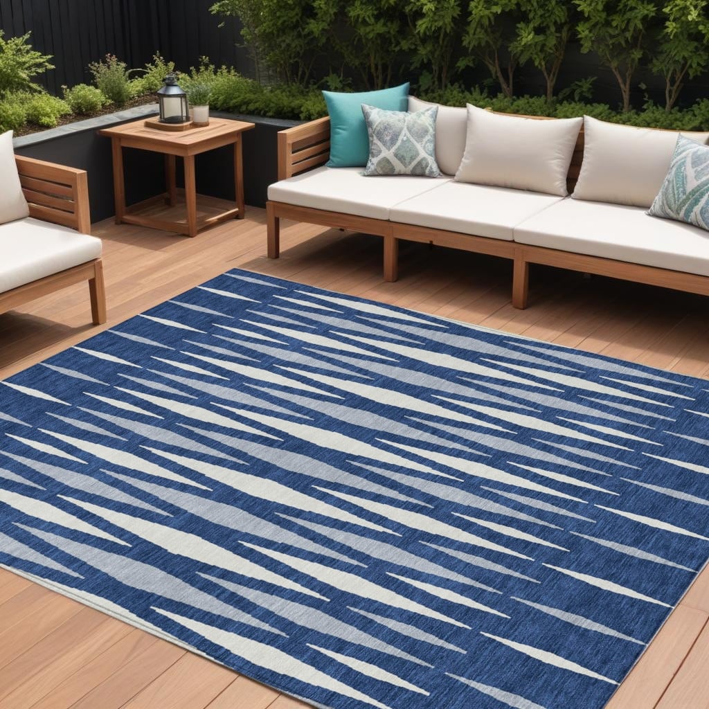 HomeRoots Geometric Transitional Rectangle Outdoor Rug