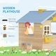 preview thumbnail 5 of 7, Outsunny Wooden Playhouse for Kids Outdoor Garden Pretend Play Games, Adventures Cottage, with Working Door, Windows, Blue