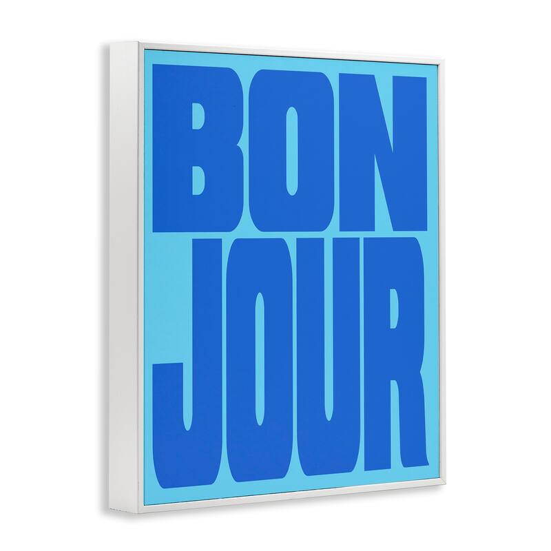 Stupell Bonjour Blue Tones Framed Giclee Art Design By House of Lulu