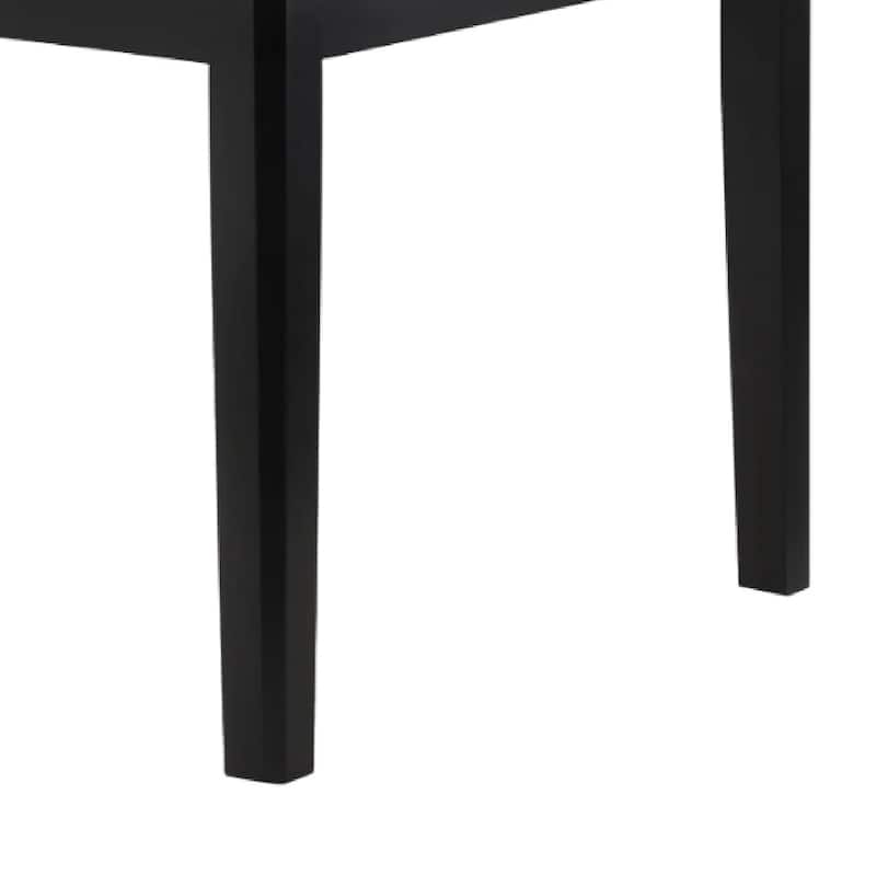 Pazy Dining Table, 64 Inch White Faux Marble Top, Black Tapered Legs
