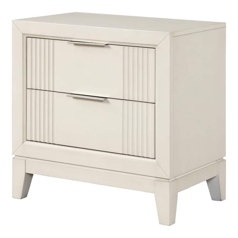 Furniture of America Irwin Antique White Solid Wood 2-Drawer Nightstand