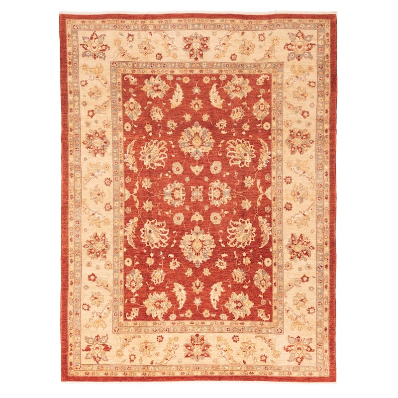 ECARPETGALLERY Hand-knotted Peshawar Oushak Red Wool Rug - 9'1 x 12'0