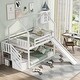preview thumbnail 3 of 28, Modern Design Twin over Twin Bunk Bed with Convertible Slide and Storage Staircase,Wood House Bed with Roof