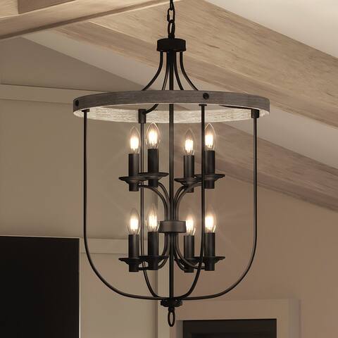 Luxury French Country Chandelier, 33.75"H x 21"W, with English Country Style, Charcoal, by Urban Ambiance