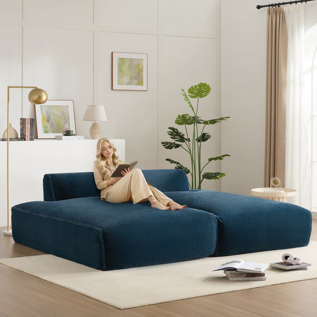Spacious Foam-Filled Modular Sofa Bed for Living Room, Elderly-Friendly Design