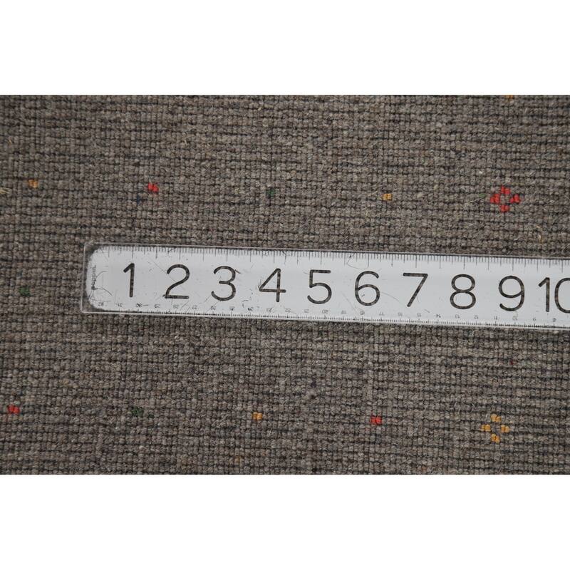 Hand Knotted Oriental 100% Wool Carpet Tribal Tribal Greys & Charcoal Gabbeh Area Rug - 8' 3'' X 5' 2''